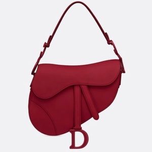 CHERRY RED SADDLE MATTE SMOOTH CALFSKIN BAG